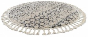 Kusový koberec Shaggy Agar krémový kruh 160cm