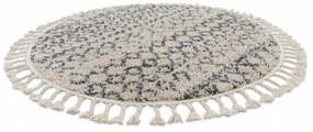 Kusový koberec Shaggy Agar krémový kruh 120cm