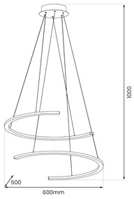 Závesné LED svietidlo Doublemoon, 2x LED 30w, 4000k, b