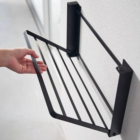 Matne čierna nástenná oceľová kúpeľňová polička Tower – YAMAZAKI