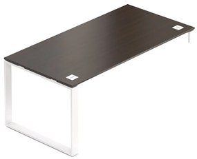 Stôl Creator 180 x 90 cm, biela podnož, 1 noha, wenge