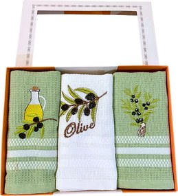Utierky na riad vaflové Olive 40x60cm 3ks TiaHome