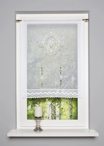 Home Wohnideen Záclona vitrážová, vyšívaná s čipkou, ľanová štruktúra, Rokaj, Biela Rozmer textilu: 100 cm (V), 90 cm (Š)
