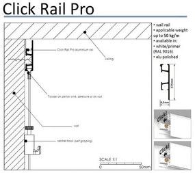 SET_ClickRailPRO_bily_3m_ (6x perlon 6xAG)