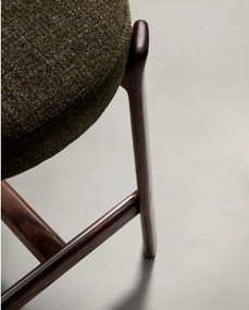 Zelená/v tmavo prírodnej farbe barová stolička z jaseňového dreva (výška sedadla 65 cm) Granite – Kave Home
