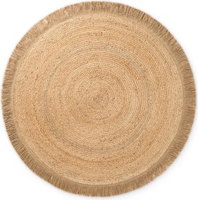 Hanse Home, Kusový koberec Jute Braided 106332 Natural Gold kruh, 200x200 (priemer) kruh, béžová, chodba / predsieň
