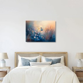 Sklenený obraz - Lúka s motýľom (70x50 cm)