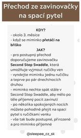 Zavinovačka Sleepee First Step Swaddle s čiapočkou zadarmo Eucalyptus