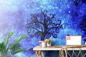 Samolepiaca tapeta strom života s nádherným modrým pozadím