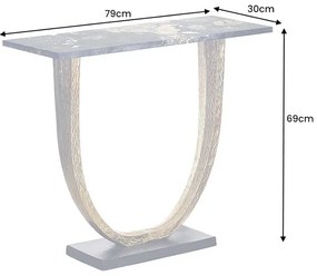 Konzola OMEGA 80cm mramorová čierna so zlatým rámom ručne vyrobená