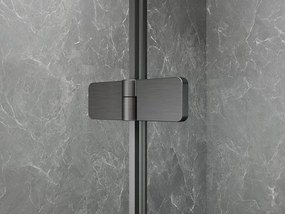 Polysan Polysan, GLOBE GUN METAL štvorcová sprchová zástena 800x800mm, číre sklo, pravé, GB1080-3215RGM