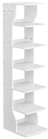 Vasagle Botník CINDY, 6 úrovní, 30x26,4x110,4cm, biela