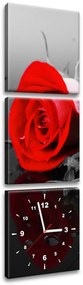 Gario Obraz s hodinami Roses and spa - 3 dielny Rozmery: 30 x 90 cm