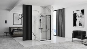 Rea Rapid Fold, sprchovací kút so skladacími dverami 100x100cm, číre sklo, čierny profil, KPL-09906
