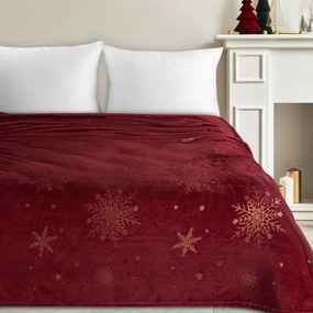 EUROFIRANY VIANOČNÁ FLANELOVÁ DEKA SNOW GOLD 150X200 CM VZOROVANÁ