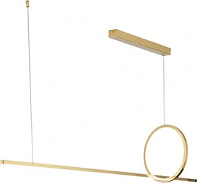 Toolight Toolight, LED závesné osvetlenie 100cm, 25W, 3000K, 2000lm, LHJ111-CP C, zlatá matná, OSW-50071