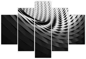 Abstraktný obraz - čiernobiela špirála (150x105 cm)