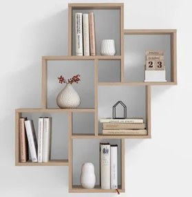 Nástenný regál Laurio, dub sonoma, 8 priehradok%