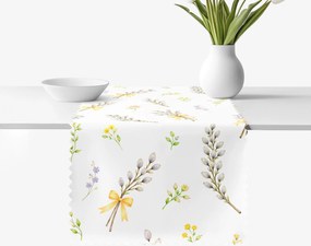 Goldea veľkonočný behúň na stôl teflónový - bahniatka 50x120 cm