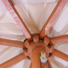 Slnečník Florida Ø 3,5m - polyester/drevo 7kg - krémová