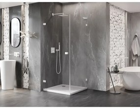Mexen Lunar-B L, sklápací sprchový kút ľavý 70 x 70 cm, 8mm číre sklo, biely profil, 832L-070-070-20-00-L