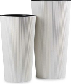 PLASTOVÝ KVETINÁČ URBANIKA ECO SADA 2KS 57X30 CM+46,6X25,5 CM BIELA