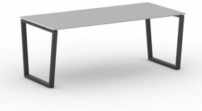 Kancelársky stôl PRIMO IMPRESS, čierna podnož, 2000 x 900 mm, sivá