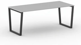 Kancelársky stôl PRIMO IMPRESS, čierna podnož, 2000 x 900 mm, sivá
