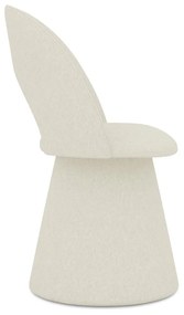 Krémovobiele čalúnené jedálenské kreslo Kalo – Makamii