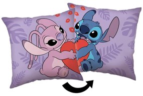 Fleecový detský vankúšik 40x40 cm Lilo and Stitch "Kiss" – Jerry Fabrics