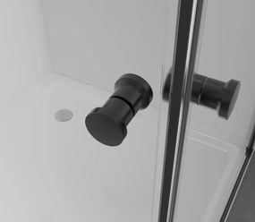 Cerano Antelo Duo, 2-krídlový sprchovací kút 100(dvere) x 90(dvere) x 190 cm, 6mm číre sklo, čierny profil, CER-CER-480403