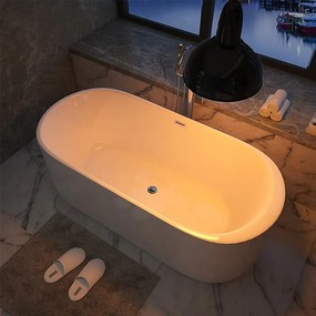 BPS-koupelny Voľne stojaca akrylátová vaňa HYD-VO501 170x80 biela, odtokový komplet chróm