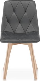 Jedálenská stolička zamatová, sivá CT-V4081 GREY4