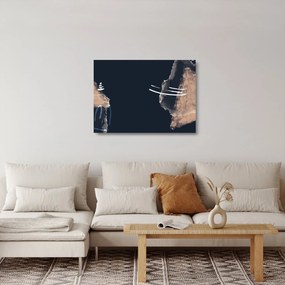 Sklenený obraz - Tmavomodrá abstrakcia (70x50 cm)
