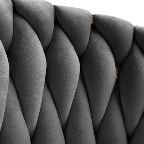 DIZAJNOVÁ STOLIČKA SHELLY ŠEDÝ ZAMAT + ZLATÁ