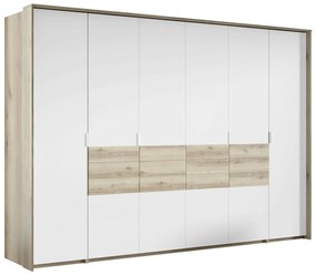 Šatníková skriňa Persearo 310, Farby: dub grand natural / biela + dub grand natural