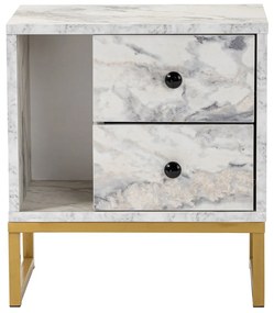 Nočný stolík Glimmer Fressia Marble Gold