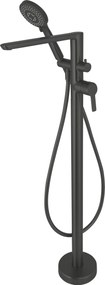 Deante Arnika, voľne stojaca vaňová batéria s ručnou sprchovou súpravou, čierna matná, DEA-BQA_N17M