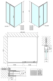 Polysan Polysan, EASY obdĺžniková sprchová zástena 1300x700mm L/P varianta, EL13153115
