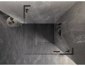 Mexen Lunar, L výklopný sprchový kút pravý 70 x 70 cm, 8mm číre sklo, grafitový profil, 834L-070-070-95-00-P