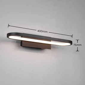 Matne čierne LED nástenné svietidlo (dĺžka 40 cm) Gianni - Trio