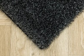 Metrážny koberec Shaggy Silky 78 čierny