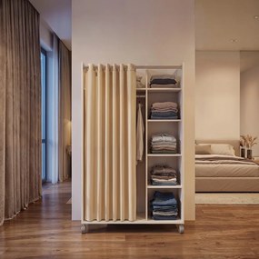 Bielo-béžová šatníková skriňa 100x160 cm Kit – Tvilum