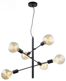 ITALUX MDM3582/6 BK - Luster na lanku MADALYN 6xE27/40W/230V