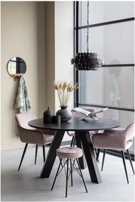 Ružová barová stolička so zamatovým poťahom WOOOD, výška 53 cm