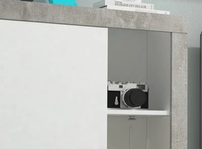 Obývacia stena Oli, biela/betón