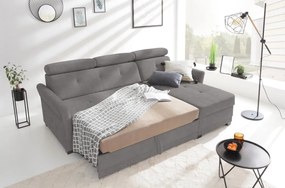 Rohová sedacia súprava Harris, ocelovo šedá látka, pravý roh