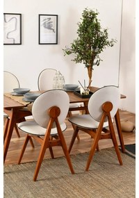 Súprava jedálenských stoličiek Touch Cream and Walnut, 2 ks