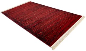 Koberec ORIENT 5820 so strapcami, pruhy / orientálny, bordový / čierny