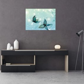 Obraz - Modré motýliky (70x50 cm)